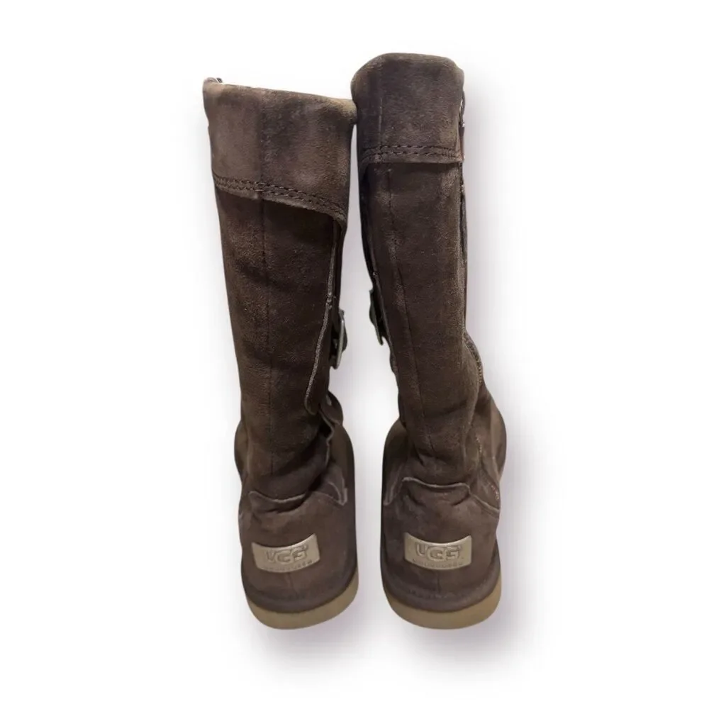 UGG Women’s Boots Cargo III Leather Suede Sheepskin Pockets‎ on Boots Sz 6 Brown